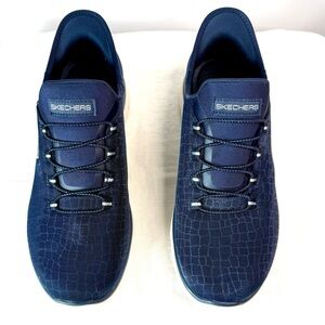 Skechers Slip-Ins Blue Sneakers with Cushioned Sole size 7 Wide